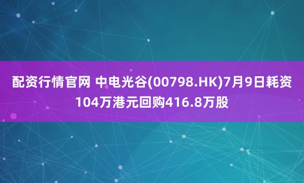 配资行情官网 中电光谷(00798.HK)7月9日耗资104万港元回购416.8万股