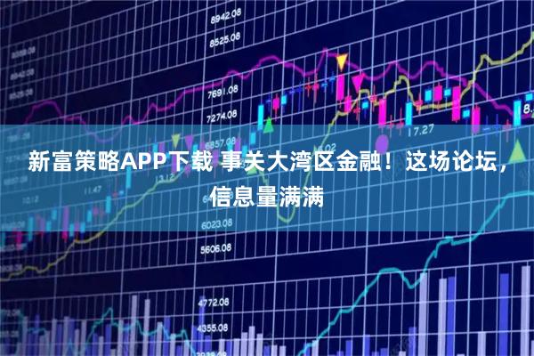 新富策略APP下载 事关大湾区金融！这场论坛，信息量满满